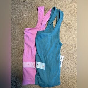 Old Navy Pink and Teal Tank Tops